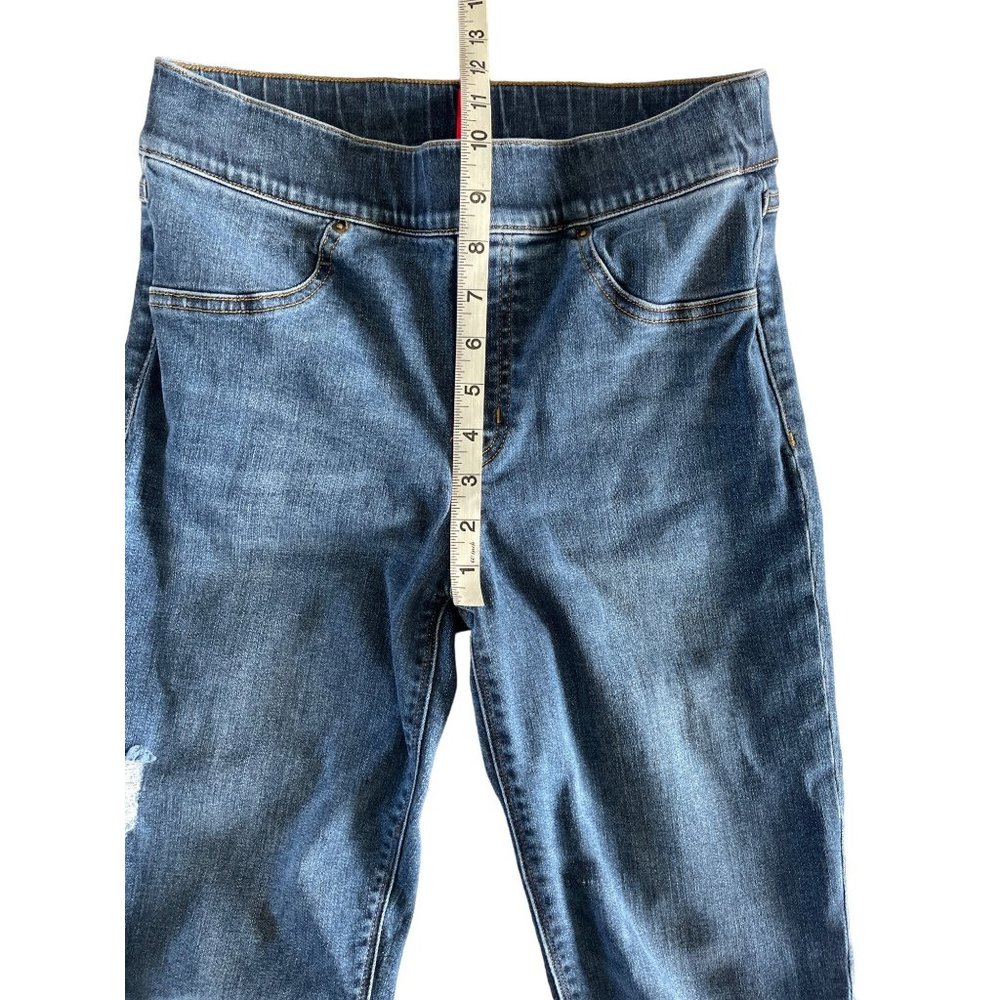 Spanx Distressed Ankle Skinny Jeans Medium Wash Pull On Size‎ M 20203R $98 - Picture 8 of 12